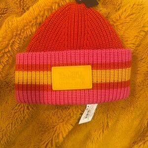 Coach Red and Pink Knit Hats Collection NWT